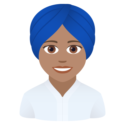 Frau Mit Turban: Mittlere Hautfarbe