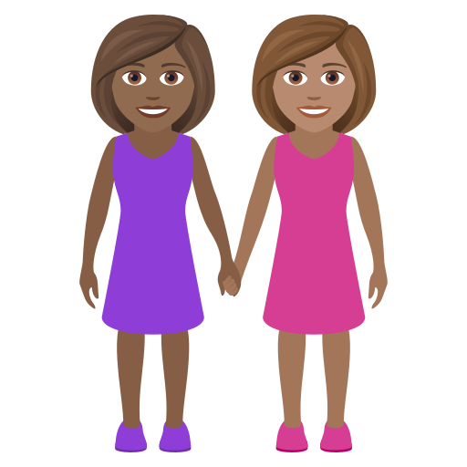 Händchen Haltende Frauen: Mitteldunkle Hautfarbe, Mittlere Hautfarbe