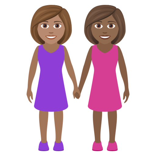 Händchen Haltende Frauen: Mittlere Hautfarbe, Mitteldunkle Hautfarbe
