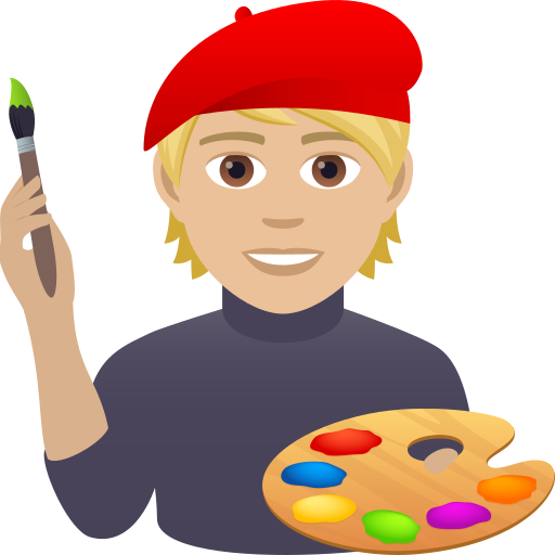 Художник: світлий тон шкіри для JoyPixels 9.0