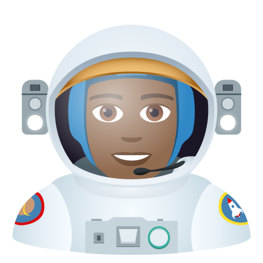 Космонавт: темний тон шкіри для JoyPixels 9.0