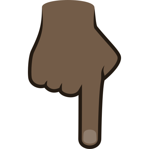 Указывающий вниз палец: очень темный тон кожи для JoyPixels 9.0