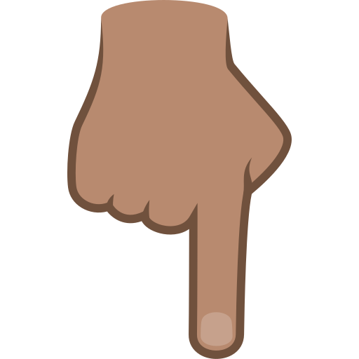 Указывающий вниз палец: средний тон кожи для JoyPixels 9.0