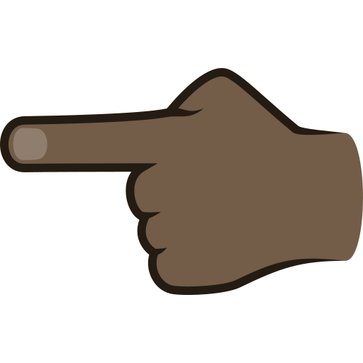 Палець, що вказує ліворуч: дуже темний тон шкіри для JoyPixels 9.0