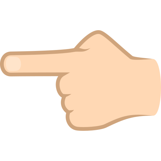 Указывающий налево палец: очень светлый тон кожи для JoyPixels 9.0