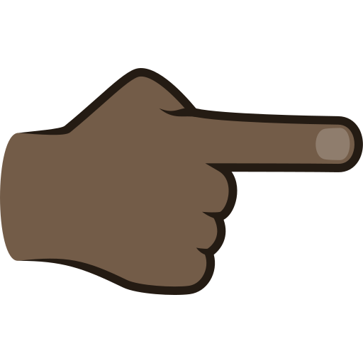 Указывающий направо палец: очень темный тон кожи для JoyPixels 9.0