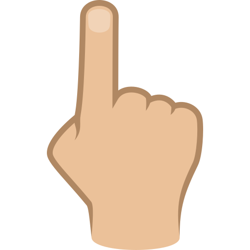 Указывающий вверх палец: светлый тон кожи для JoyPixels 9.0