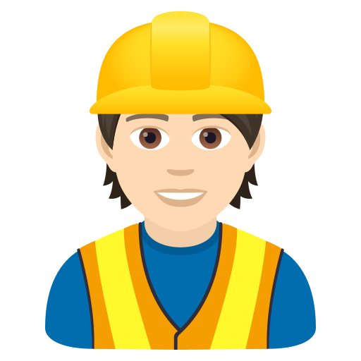 Будівельник: дуже світлий тон шкіри для JoyPixels 9.0