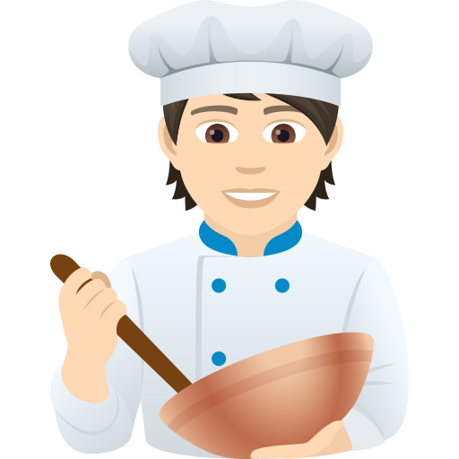 Кухар: дуже світлий тон шкіри для JoyPixels 9.0