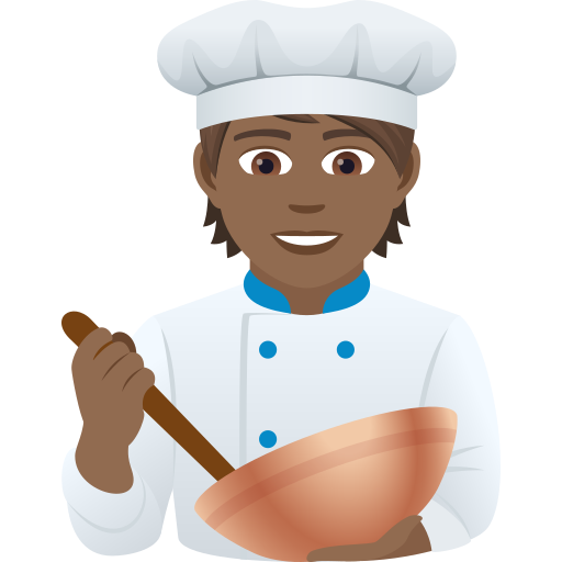 Повар: темный тон кожи для JoyPixels 9.0