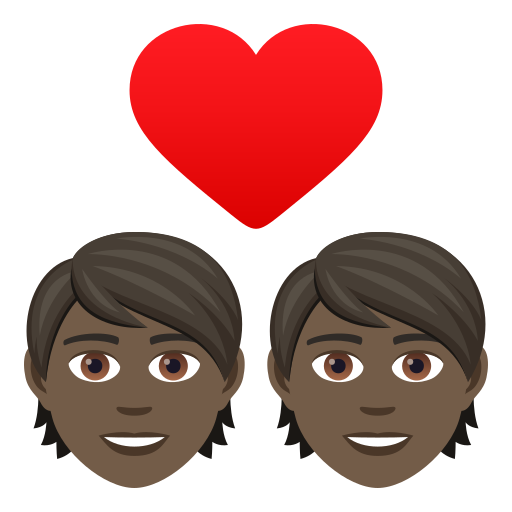 Закохана пара: дуже темний тон шкіри для JoyPixels 9.0