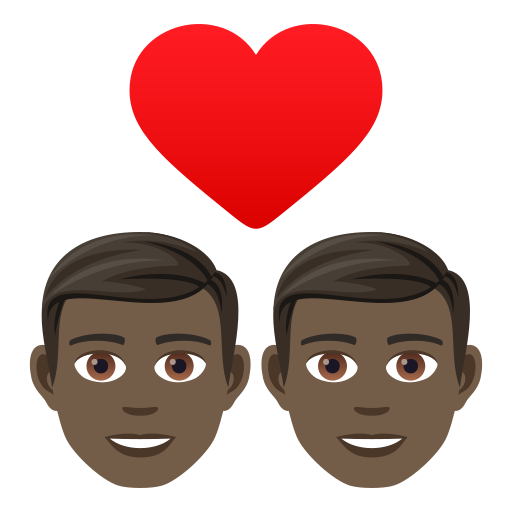 Закохана пара: чоловік чоловік дуже темний тон шкіри для JoyPixels 9.0
