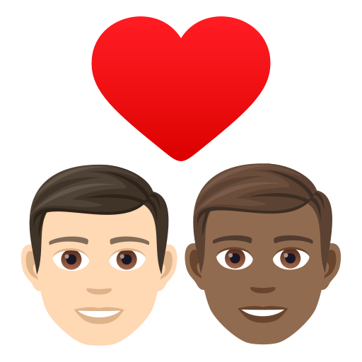 Влюбленная пара: мужчина мужчина очень светлый тон кожи темный тон кожи для JoyPixels 9.0