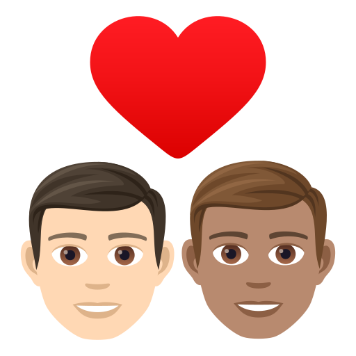 Закохана пара: чоловік чоловік Дуже світлий тон шкіри середній тон шкіри для JoyPixels 9.0