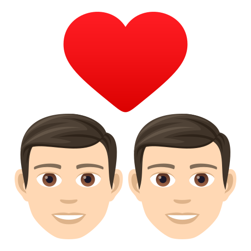 Закохана пара: чоловік чоловік Дуже світлий тон шкіри для JoyPixels 9.0