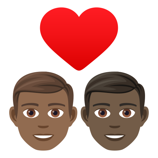 Закохана пара: чоловік чоловік темний тон шкіри дуже темний тон шкіри для JoyPixels 9.0
