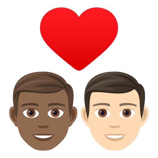 Закохана пара: чоловік чоловік темний тон шкіри дуже світлий тон шкіри для JoyPixels 9.0