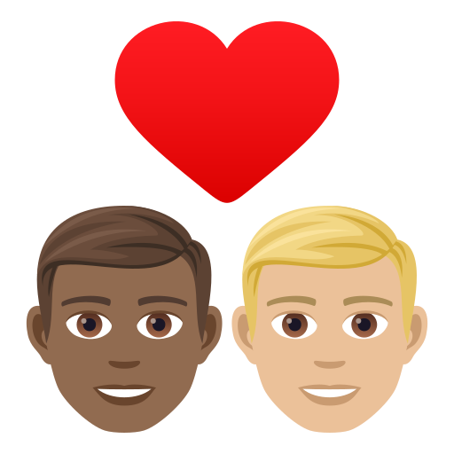 Закохана пара: чоловік чоловік темний тон шкіри світлий тон шкіри для JoyPixels 9.0