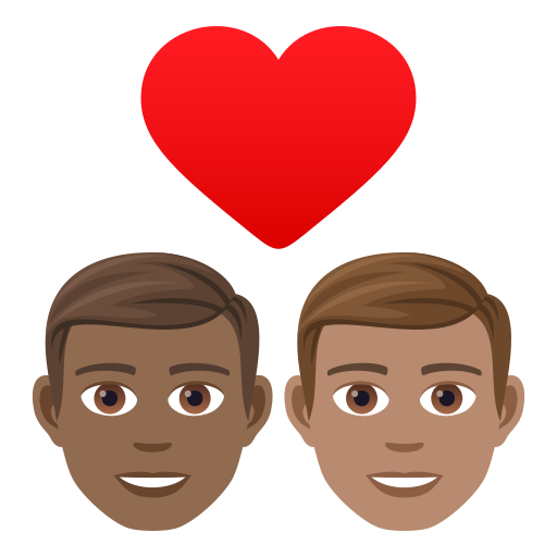 Влюбленная пара: мужчина мужчина темный тон кожи средний тон кожи для JoyPixels 9.0