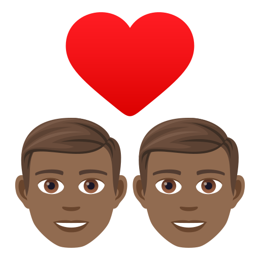 Закохана пара: чоловік чоловік темний тон шкіри для JoyPixels 9.0