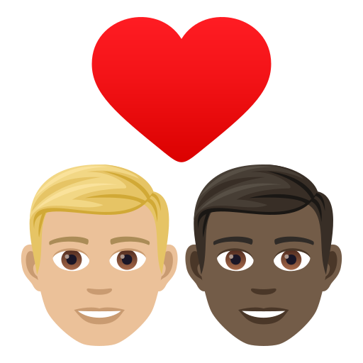 Закохана пара: чоловік чоловік світлий тон шкіри дуже темний тон шкіри для JoyPixels 9.0