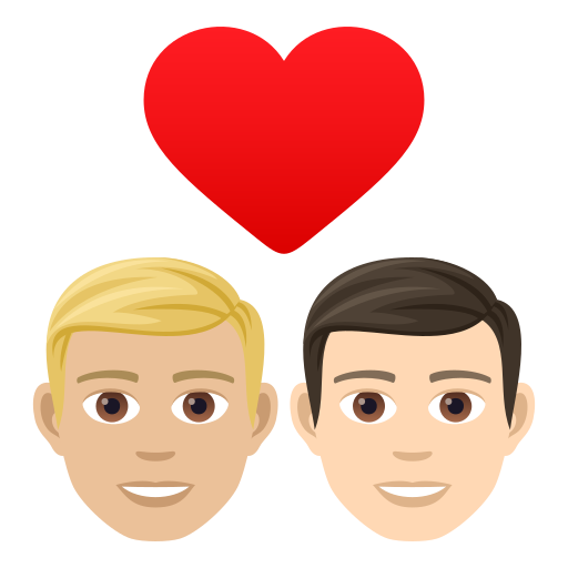 Закохана пара: чоловік чоловік світлий тон шкіри дуже світлий тон шкіри для JoyPixels 9.0