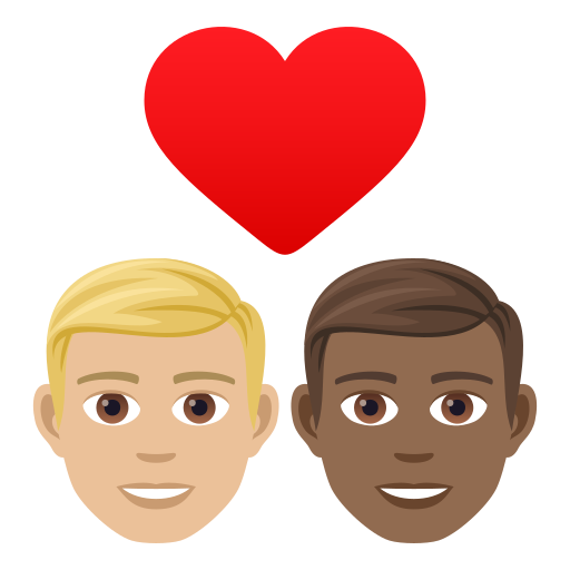 Закохана пара: чоловік чоловік світлий тон шкіри темний тон шкіри для JoyPixels 9.0
