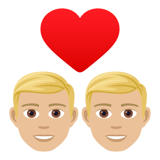 Закохана пара: чоловік чоловік світлий тон шкіри для JoyPixels 9.0