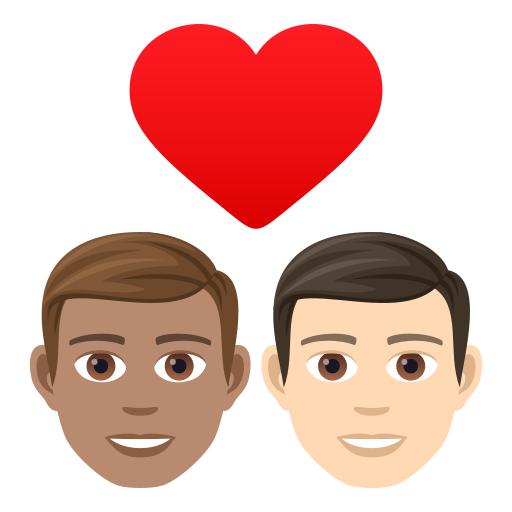 Закохана пара: чоловік чоловік середній тон шкіри дуже світлий тон шкіри для JoyPixels 9.0