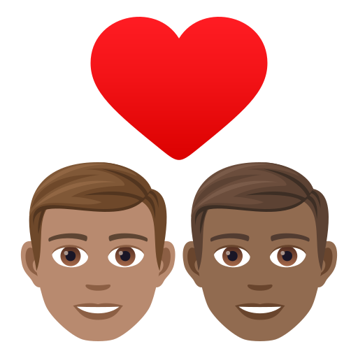Закохана пара: чоловік чоловік середній тон шкіри темний тон шкіри для JoyPixels 9.0