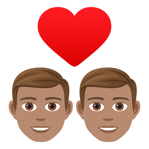 Влюбленная пара: мужчина мужчина средний тон кожи для JoyPixels 9.0