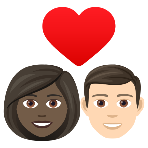 Влюбленная пара: женщина мужчина очень темный тон кожи очень светлый тон кожи для JoyPixels 9.0