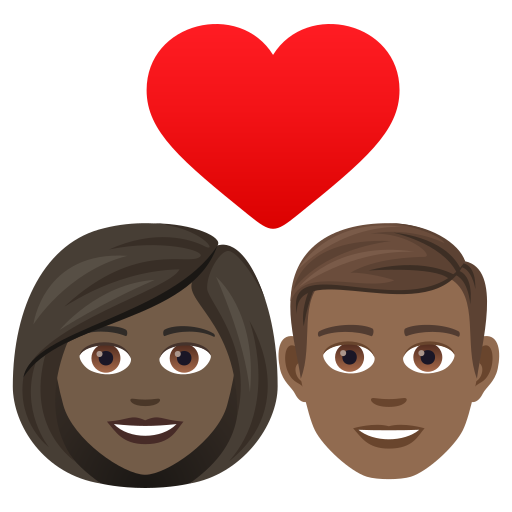 Влюбленная пара: женщина мужчина очень темный тон кожи темный тон кожи для JoyPixels 9.0