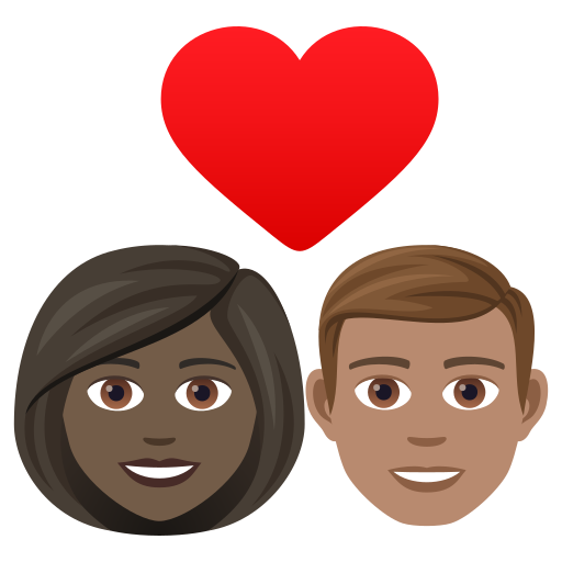 Закохана пара: жінка чоловік дуже темний тон шкіри середній тон шкіри для JoyPixels 9.0