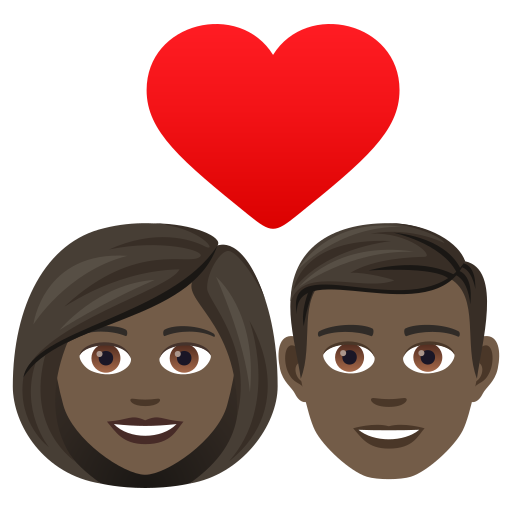 Закохана пара: жінка чоловік дуже темний тон шкіри для JoyPixels 9.0