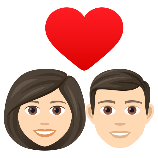 Закохана пара: жінка чоловік Дуже світлий тон шкіри для JoyPixels 9.0