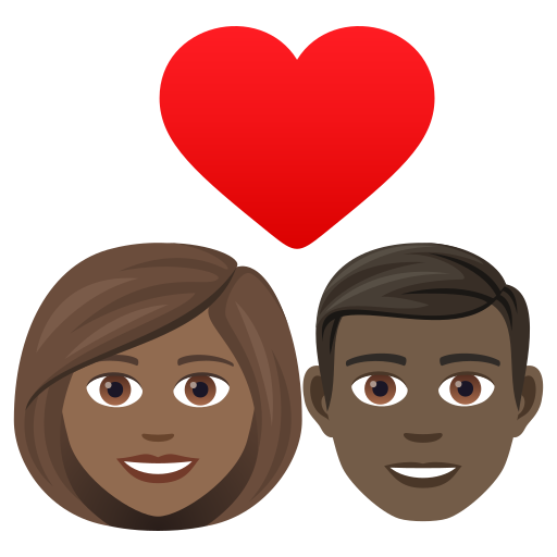 Закохана пара: жінка чоловік темний тон шкіри дуже темний тон шкіри для JoyPixels 9.0