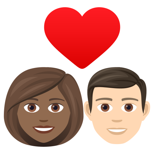 Закохана пара: жінка чоловік темний тон шкіри дуже світлий тон шкіри для JoyPixels 9.0