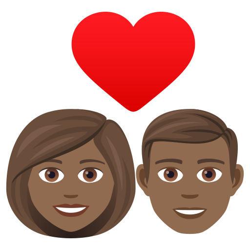 Закохана пара: жінка чоловік темний тон шкіри для JoyPixels 9.0