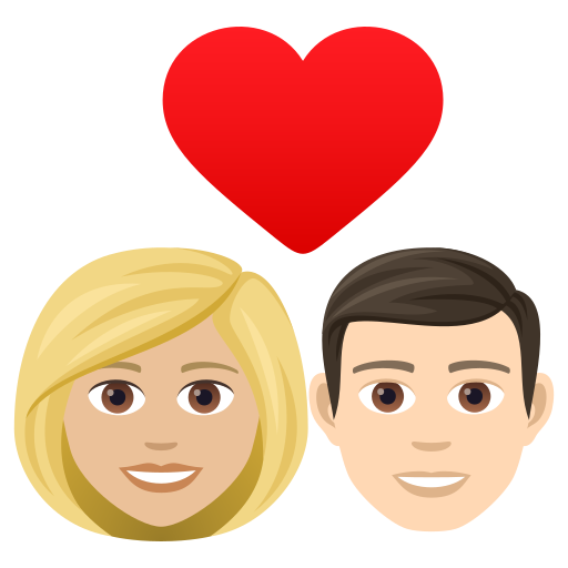 Закохана пара: жінка чоловік світлий тон шкіри дуже світлий тон шкіри для JoyPixels 9.0