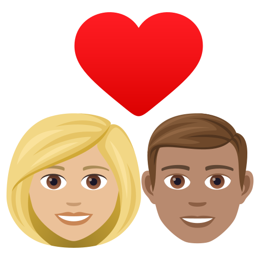 Закохана пара: жінка чоловік світлий тон шкіри середній тон шкіри для JoyPixels 9.0