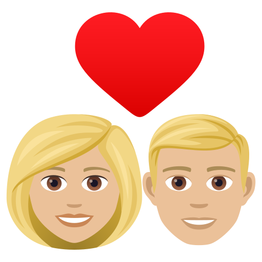Закохана пара: жінка чоловік світлий тон шкіри для JoyPixels 9.0