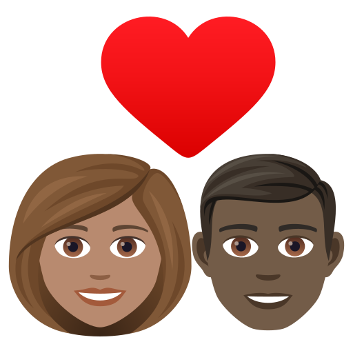 Закохана пара: жінка чоловік середній тон шкіри дуже темний тон шкіри для JoyPixels 9.0