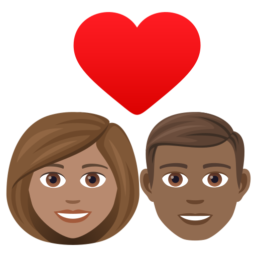 Влюбленная пара: женщина мужчина средний тон кожи темный тон кожи для JoyPixels 9.0