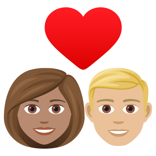 Закохана пара: жінка чоловік середній тон шкіри світлий тон шкіри для JoyPixels 9.0