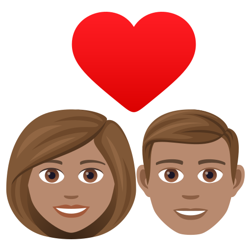 Закохана пара: жінка чоловік середній тон шкіри для JoyPixels 9.0