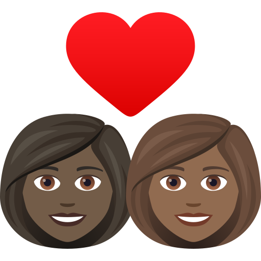 Закохана пара: жінка жінка дуже темний тон шкіри темний тон шкіри для JoyPixels 9.0