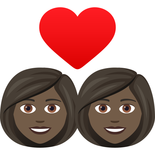 Закохана пара: жінка жінка дуже темний тон шкіри для JoyPixels 9.0