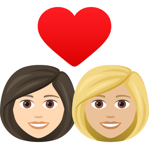 Влюбленная пара: женщина женщина очень светлый тон кожи светлый тон кожи для JoyPixels 9.0