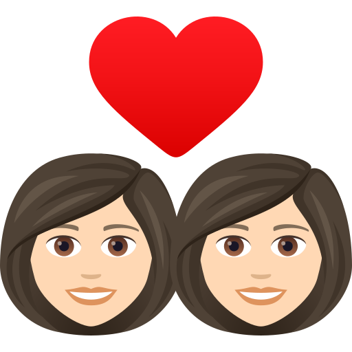 Закохана пара: жінка жінка дуже світлий тон шкіри для JoyPixels 9.0